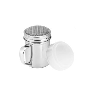 LINSBAYWU Stainless Steel Powdered Sugar Shake Duster Fine Mesh with Handle Cinnamon Shake Baking Tools Dustproof Lid Fine Mesh Dredge Baking