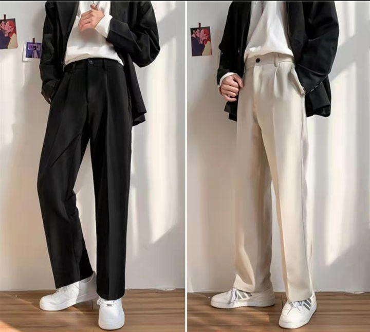 Suit Pants Men's Fashion Dress Pants Korean Style Loose Straight
