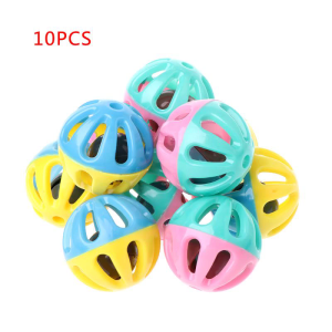 10PCS Kitten Ball Toys Hollow Ball with Bells Colorful Ball Toys Pet for Cat Chew Toys for Pet Dogs Cats Interactive for