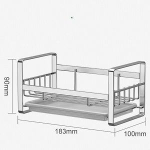 ถูกมาก ดำ/ขาว ตะกร้าสแตนเลส ครัวล้างจานชั้นวางน้ำ ชั้นวางฟองน้ำ ชั้นวางเศษผ้า ที่วางฟองน้ำล้างจาน