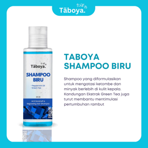 Shampoo Biru Taboya membantu pertumbuhan rambut anti ketombe & minyak berlebih