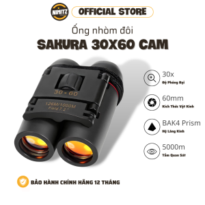 Ống Nhòm Đội Nhật Sakura 30x60 | Hỗ Trợ Nhìn Đem | Kính Tráng Gương Cam | Hàng Chính Hãng