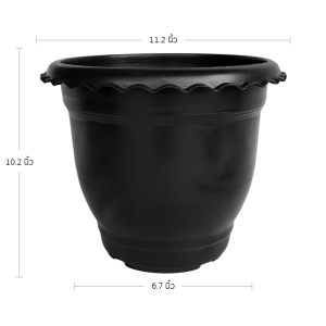 กระถาง กระถางต้นไม้ กระถางพลาสติก เบอร์ 15 นิ้ว สีดำ Bundle 10 ใบ ชิ้น อัน