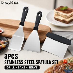 DewyBabe Cake Server Set Stainless Steel Tiramisu Spatula PP Handle Dessert Pie Baking Kitchen Tool
