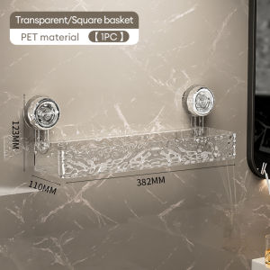 XTEN Suction Bathroom Shelf Organizer Storage Racks Organizer Hanging Rack Organizer Transparent Basket