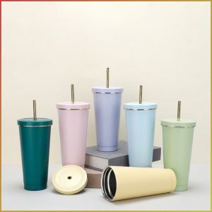 Insulated Mug High Value Easy to Clean Insulated Cup Stainless Steel Straw Durable and Wear-resistant