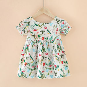 Girls Dress with Puff Sleeves 1-6 yrs old Floral Printed