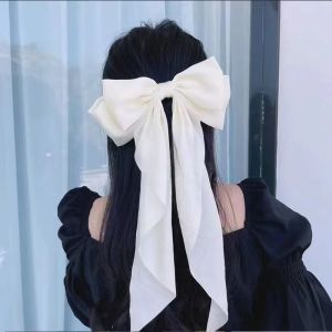 Korean Elegant Long Bow Large Ribbon Hair Clip Hairpin Hair Accessories Multiple Colour ISUT