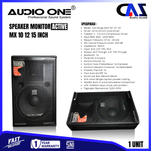 Speaker Audio One MX Series ACTIVE 10 12 15 Inch Monitor Panggung AKTIF Power 2000watt Professional Sound System Garansi | DMS