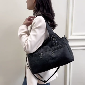 2024 PU Leather Bag Handbag Versatile Shoulder Bag for Girl Women Large Capacity Vintage Tote Splashproof Crossbody Bag