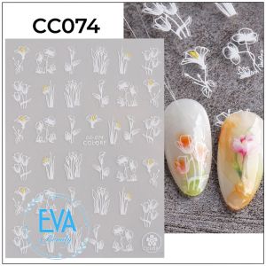 Sticker Dán Móng Tay 3D Chống Nước Hoa flower Collection Hoạ Tiết Hoa Lá Màu Floral Green Leaf CA553 / CA570