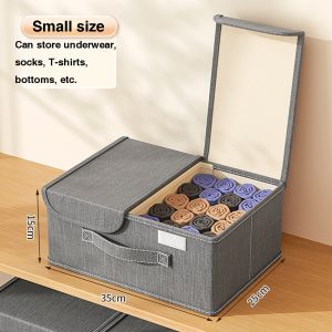 Large Clothes Storage Organizer Box With Removable Divider Foldable Book Storage Basket Box Closet Wardrobe Organizer