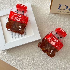 BEAUTYLADIES ชายหาด ที่หนีบผมอะซิเตท น่ารัก ตลก คลิปฉลามกรดอะซิติก หวาน หมวก คลิปผมขวดเครื่องดื่มโคล่า สาวๆ