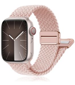 Braided Strap for Apple Watch Series 9 45mm 44mm 42mm 41mm 40mm 38mm Stretchy Nylon Band for iWatch Ultra 2/1 49mm Series 9 8 SE 7 6 5 4 3 2 1