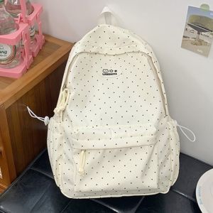 CHUN053634 Dung lượng lớn Ba lô chấm bi Nylon Nhiều ngăn Ba lô đựng laptop Thời trang Phong cách Hàn Quốc Ba lô du lịch dành cho sinh viên