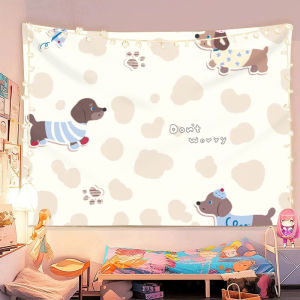 New Cute Dachshund Dog Background Cloth ins Room decoration tapestry dormitory rental room hanging cloth bedside decoration