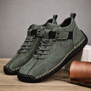 Klasik Fashion Import Kulit  Sepatu Boots Pria Keren High Cut Martin Boots Murah Kerja Karet Ringan Lentur Kekinian 350