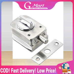 Glass Door Lock Floor Latch Stainless Steel Bolts Ground Lock Anti-Theft Security with Keys Home Bathroom Toilet Shop Hardware Floor-Latch-Lock-Silver