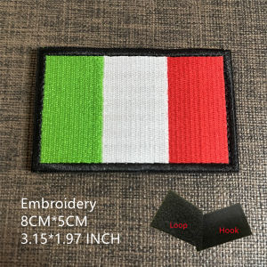 Italian Embroidered Flag Italia Reflective Armband Badge Garment Patch Embroidery Hook Loop Military Italy G.I.S Sicily Flag