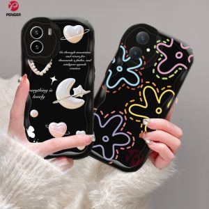 (Lokal Ready) PENGER Casing hp Vivo Y36 Y27 Y16 Y12s Y20 Y02A Y02T Y35 Y11 Y17 Y21 Y15 Y12 Y30i Y22 Y15s Y20s Y22s Y21A Y12i Y21s Y15A Y33s Y51 Y91C Y91 Romantis Pearl Moon 3D Wavy Curved Edge Love Heart Soft Case