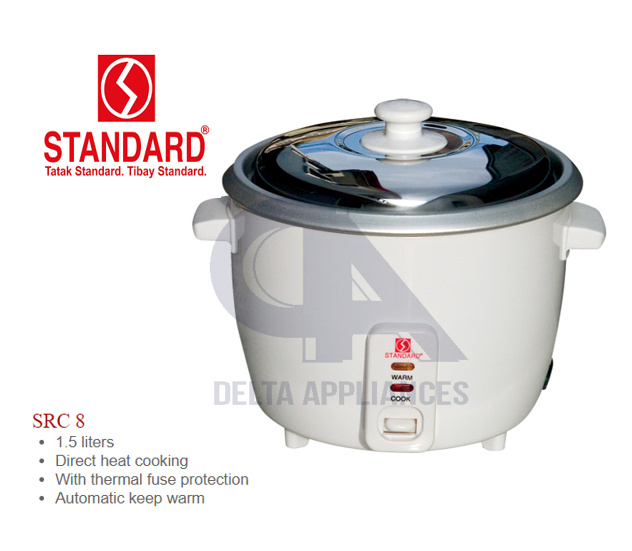 Standard Rice Cooker Metal Lid 1.5L 8 Cups Original 1 Year Warranty SRC