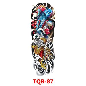 【Super Fan】tattoo sticker waterproof permanent 15 days Large Arm Sleeve Tattoo Lion Crown Skeleton Rose Waterproof Temporary Tatoo Sticker Wild Wolf Tiger Men Woman Totem Tatto