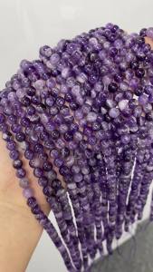 Natural Lace Amethyst Loose Round Beads 6.5mm