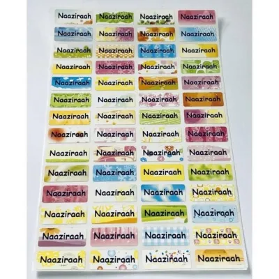 Personalised Name sticker plain for school and business use / School textbook / Waterproof / Product label