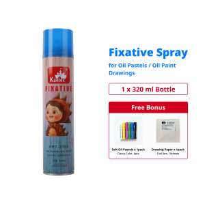 KUELOX Water-Based Fixative Spray 320ml for Oil Pastels & Oil Paint Smudge-Proof Prevents Fading