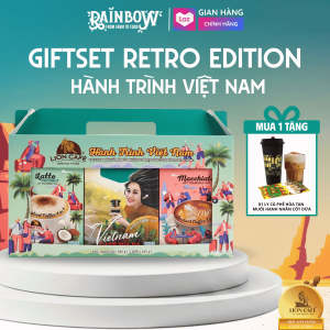 Hộp Quà Cà Phê Hòa Tan 3in1 Lion Cafe - Retro Hành Trình Việt Nam (Macchiato - Gu Sữa Đá Việt Nam - Latte Dừa)