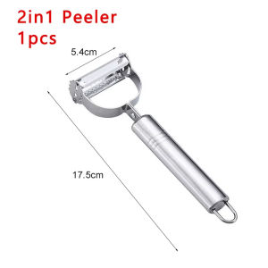 2 in 1 Kitchen Vegetable Peeler Stainless Steel Melon Planer Double-Head Peeler Household Multiple-Function Fruit And Vegetable Peeler