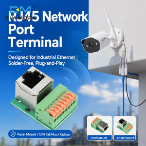 Diymore RJ45 Network Port Terminal Blocks Solderless Terminals Data Adapter Boards Male/Female Socket Terminal Blocks for DIN Rail Mounting