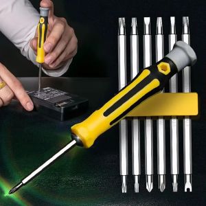 ไขควงแม่เหล็กเซ็ท12ใน1เซ็ทอุปกรณ์บำรุงรักษาแบบมือถือหัวไขควงรูปทรงแบนอเนกประสงค์อย่างแม่นยำ