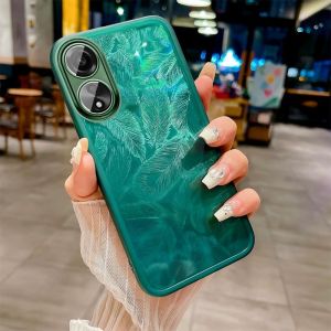 OppoA60 4G 2024 Case For OPPO A60 OppoA60 A 60 4G 2024 Phone Casing Back Cover Glitter Soft TPU Silicone Flexible Bling Feather Pattern Shockproof Bumper Camera Lens Protect