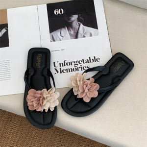[Free Shipping] Summer Floral Slippers with Soft Platform Soles 2026 New Summer Style Flat Casual Versatile Beach Slippers