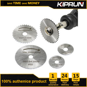KIPRUN 6pcs Mini Circular Saw Blade Set High Speed Steel Cutting Disc 1/8" Shank Dremel Rotary Drilling Tool Accessories for Wood Aluminium Cut