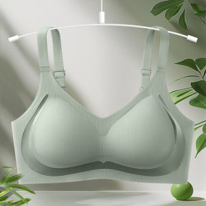 Plus Size Seamless Bra For Women Push Up Wireless M-2XL Fixed Cup Breathable Soft Support Three Hook Underwear