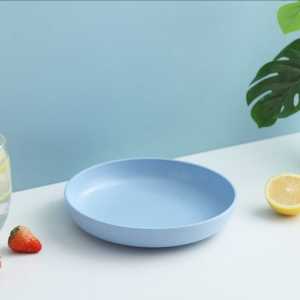 Piring makan Cantik 3 pcs per warna set 23 cmn Piring Plastik Bahan Wheat Straw BPA Warna warni