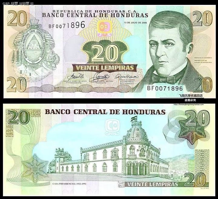New UNC 2006 Edition Honduran 20 Lempira collection Head of State Herrera P-100