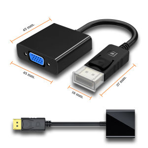Display Port DP Male to VGA Female Converter สายยาว20cm(Black)#A-049