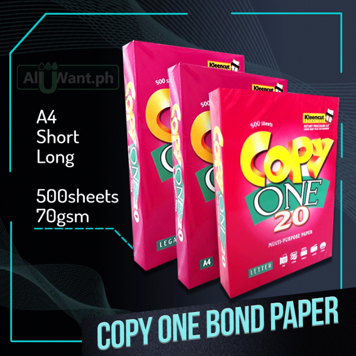 Copy One Bond Paper 70gsm Short A4 Long Size 500 Sheets Ream Lazada Ph 0457