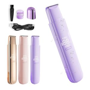 NEXASHOP 2 in 1 Female Hair Shaver Trimmer LED Display Rechargeable Full Body Hair Removal  Waterproof Women Hair Trimmer Bikini