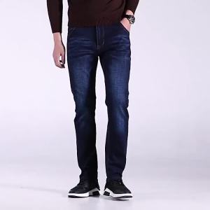 Longmao Jeans Mens Fleece-Lined and Thickened Longmao Jeans Direct Sale Straight Loose Casual Youth Business Pants