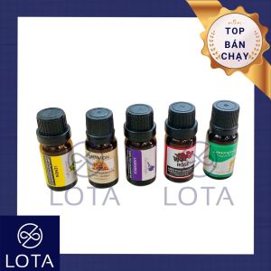 TINH DẦU THIÊN NHIÊN LỌ 10ML CHANH SẢ HOA HỒNG CHANH QUẾ & LAVENDER tinh dầu xông phòng dùng cho máy khuếch tán tinh dầu làm thơm phòng chai nhỏ mini 10 ml chiết xuất từ tự nhiên đuổi muỗi thư giãn hương thơm dịu nhẹ LOTA SHOP