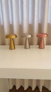 LED Wireless Iron Table Lamps 3 Color Changeable Jellyfish Mushroom Night Light