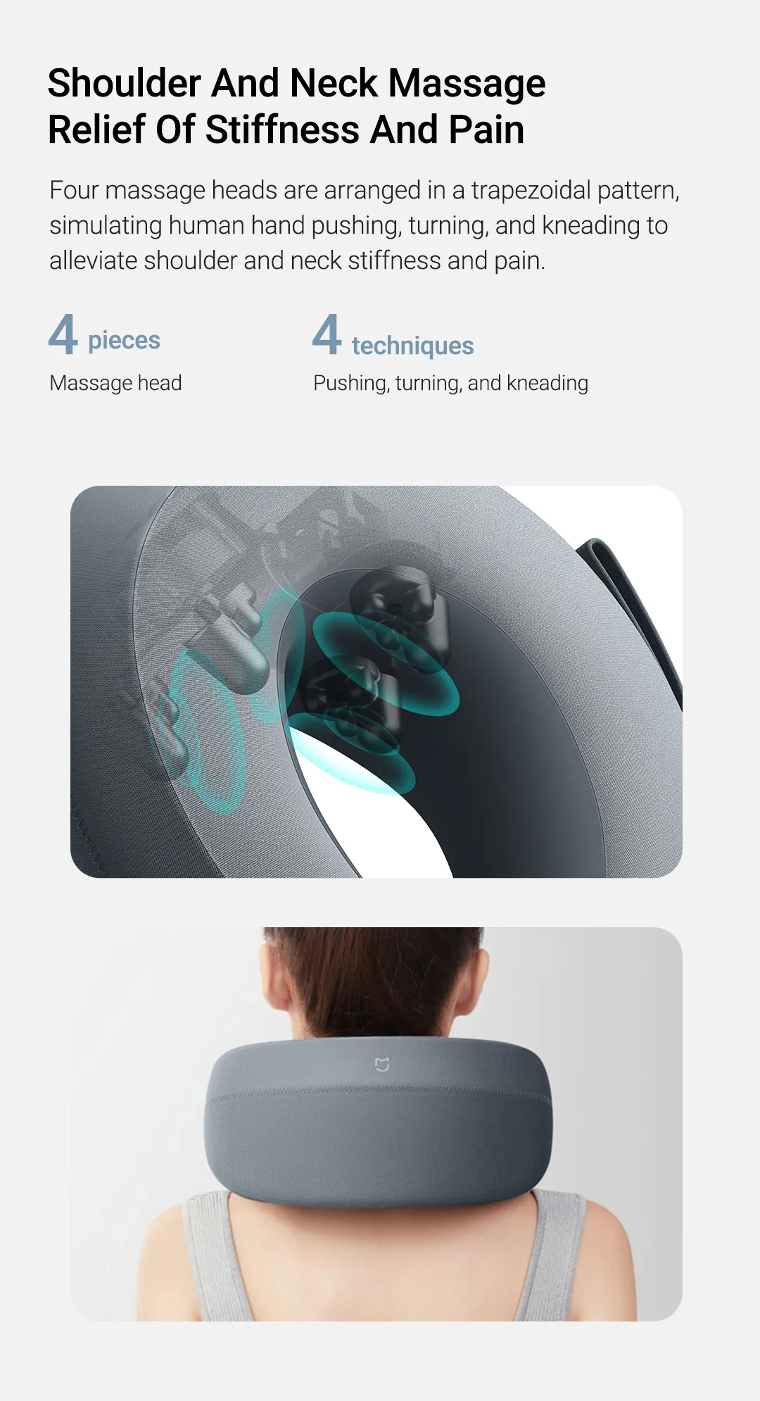 Gadgetoo Xiaomi Mijia Smart Neck Massager Mjnkam01Sks Constant Temperature Hot Compress Works With Mijia