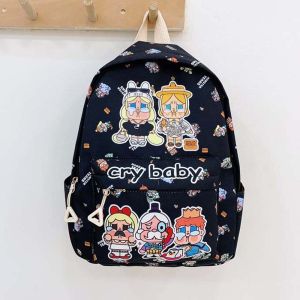 YOCKY Nylon Ba lô trẻ em crybaby Trọng lượng nhẹ Đủ màu Ba lô in hình hoạt hình Ba lô Dây đai có thể điều chỉnh Cặp sách sức chứa lớn Trẻ em