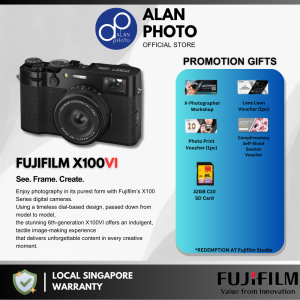 FUJIFILM X100VI Digital Camera | 40.2MP BSI Sensor | 6.2K Video | 23mm F2 Lens | Fujifilm Singapore Warranty