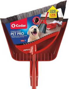 O-CedarPro Broom with Step-On Dustpan Remove 99% with One Sweep Removes 3 Times MoreHair Quiet Cleaning Tool for Cat and Dog Owners