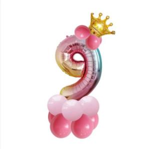 32Inch Birthday Balloons Rainbow Number Foil Balloons Kids Birthday Party Decorations Balloons Happy Birthday Balloon